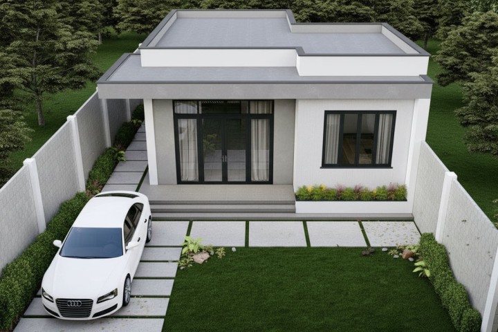 Nhà cấp 4 mái bằng mẫu 2